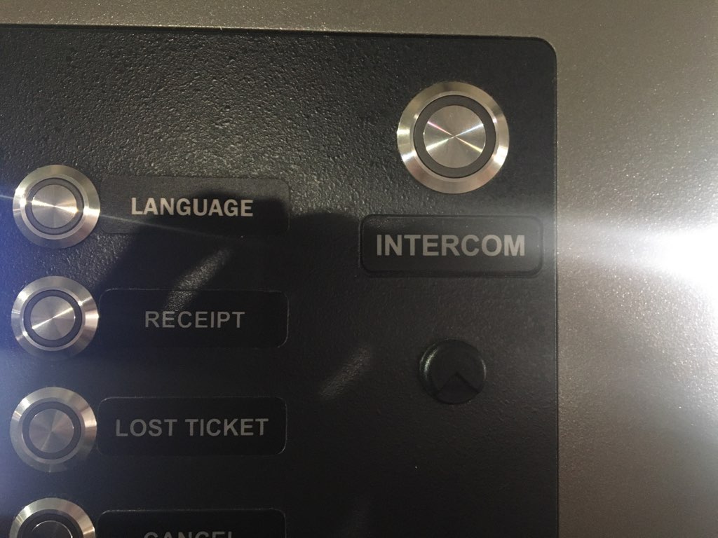 A closeup of the Intercom button. Photo by Shaughnessy Ross.